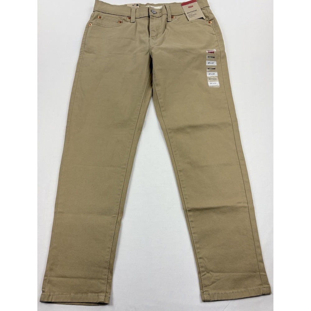 NWT Levi's Women's Boyfriend Jeans Mid Rise Tan Tapered Leg 27 X 26 - Picture 2 of 16